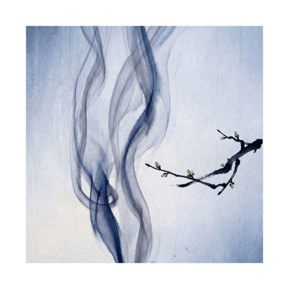 Datsuzoku Incense Smoke Wall Art Print - Zen Sumi E