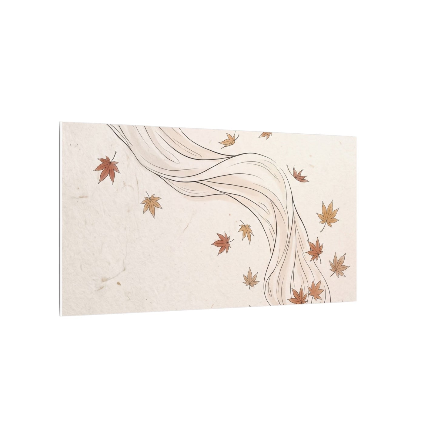 Japandi Silk Drape in Dawn | Minimal Line Canvas Art