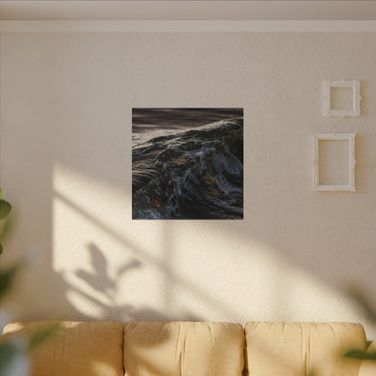 Dark Japandi Ocean Wave in Dawn | Moody Minimal Canvas Art