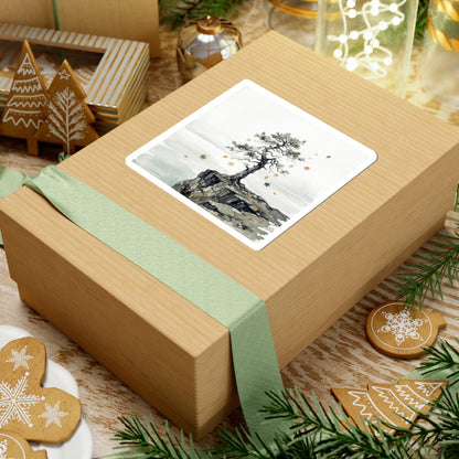 Pine Tree Sticker | Autumn Japandi Watercolor Art