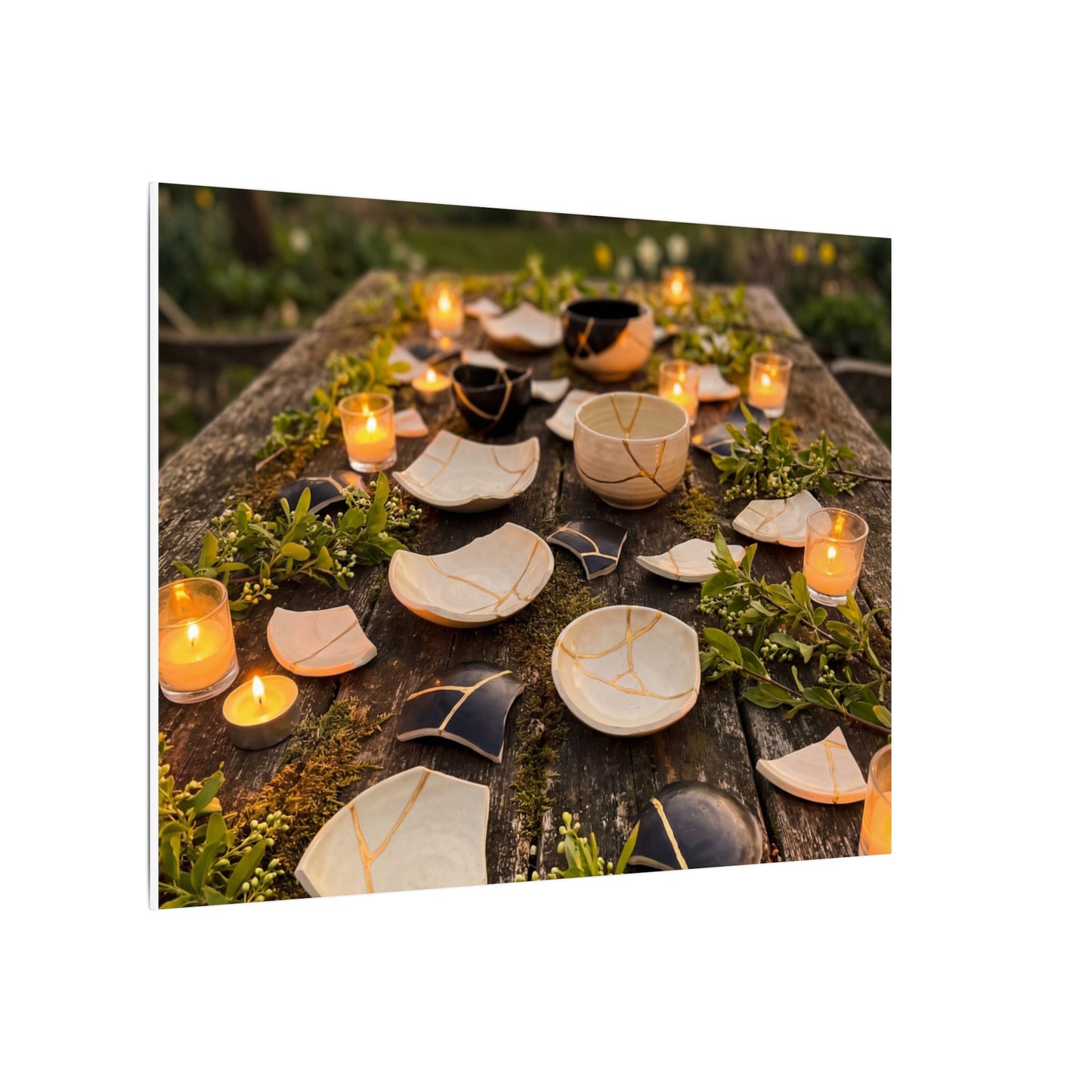 Broken Pottery Spring Canvas Art | Kintsugi Beautiful Design