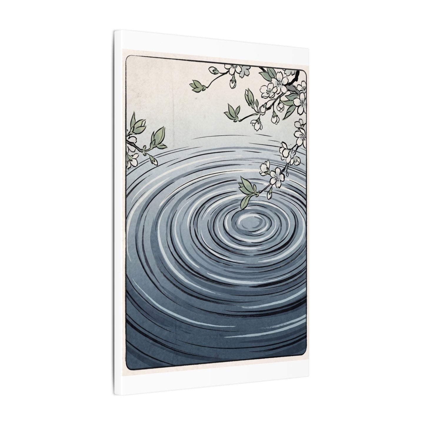 Calm Water Ripple Canvas Art - Ukiyo E Inspired Zen