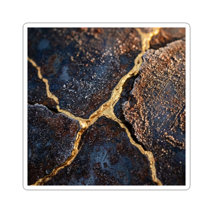 Kanso Rust Patina Sticker - Kintsugi Gold Vein Art Print