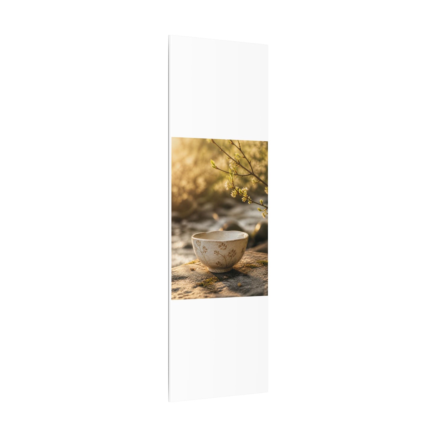 Neutral Ceramic Bowl Canvas Art - Japanese Pattern Japandi