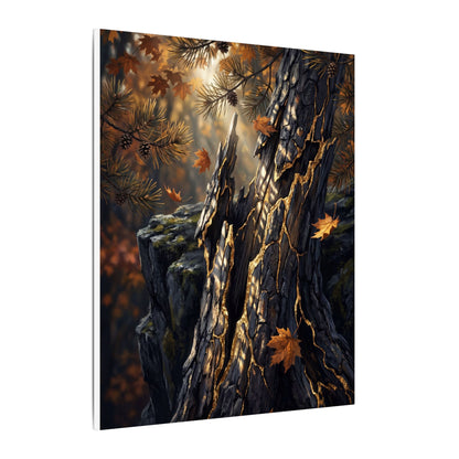Pine Tree Autumn Canvas Art | Kintsugi Beautiful Design