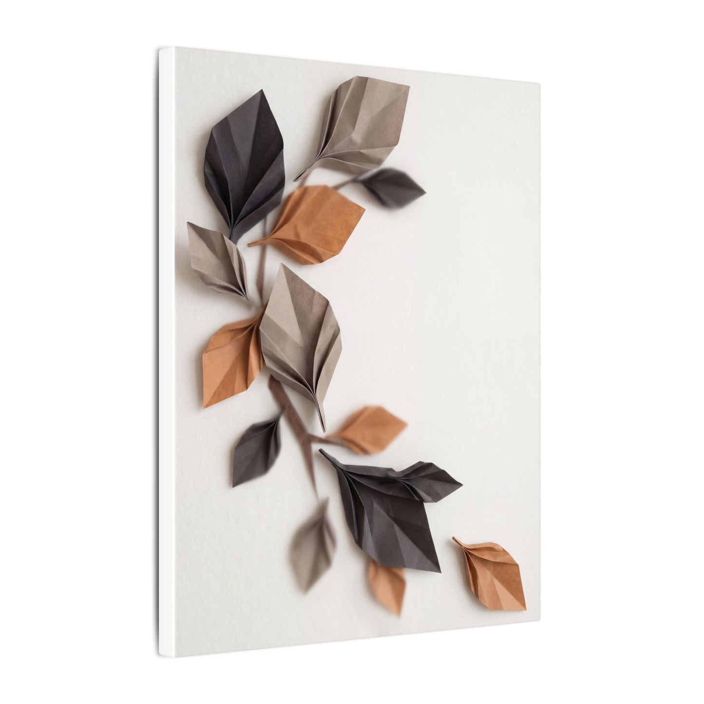 Paper Fold Autumn Canvas Art | Japandi Earthy Design