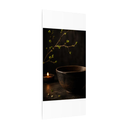 Moody Ceramic Bowl Canvas Art - Shadow Zen Dark Japandi