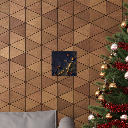 Golden Hour Cracked Earth Wall Art Print - Dark Japandi Seijaku