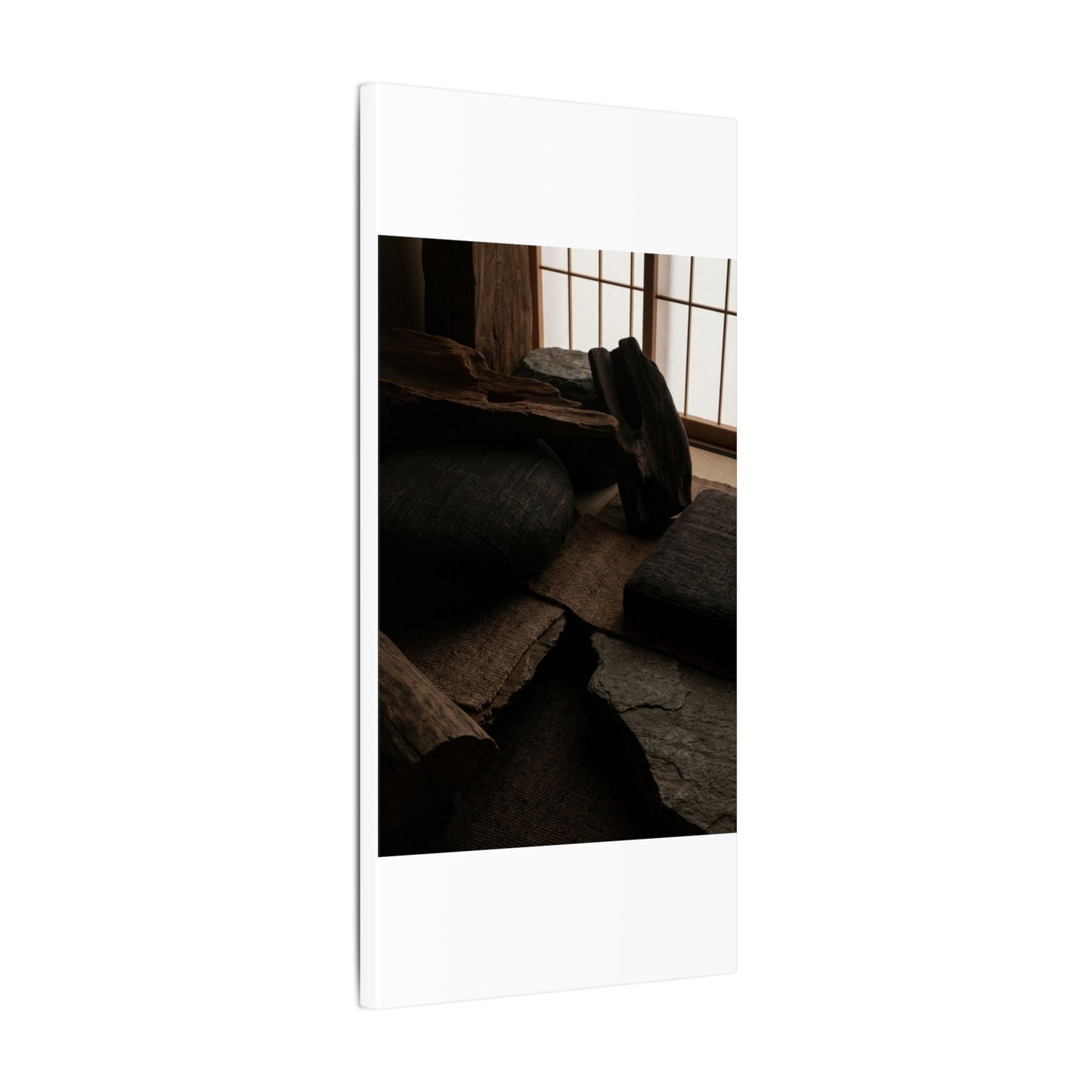 Dark Japandi Shadow Zen Canvas Art