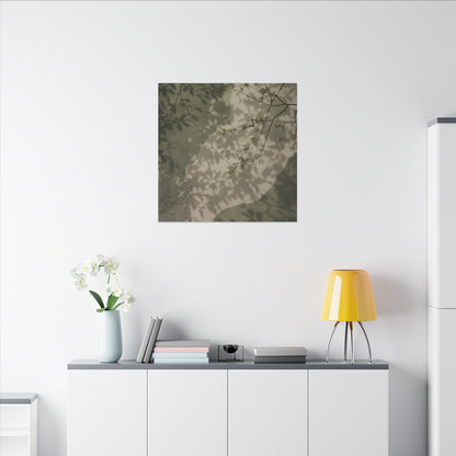 Neutral Shadow Play Canvas Art - Japanese Pattern Japandi
