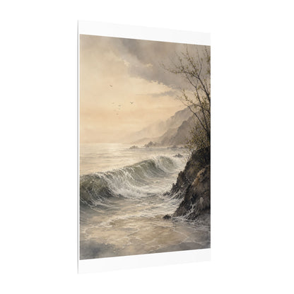 Ocean Wave Spring Canvas Art | Japandi Elegant Design