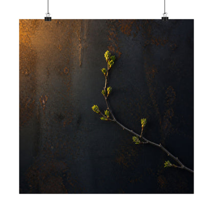 Bold Rust Patina Wall Art Print - Moody Minimal Dark Japandi