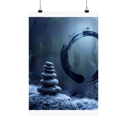 Moonlight River Stones Wall Art Print - Zen Fukinsei