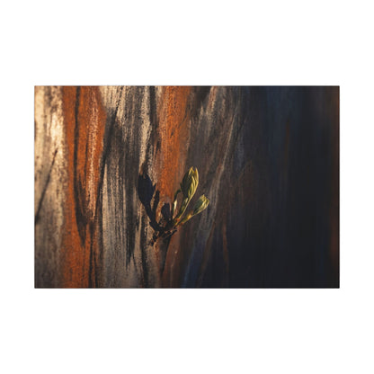 Rust Patina Charcoal Ink Canvas Art | Moody Dark Japandi Art
