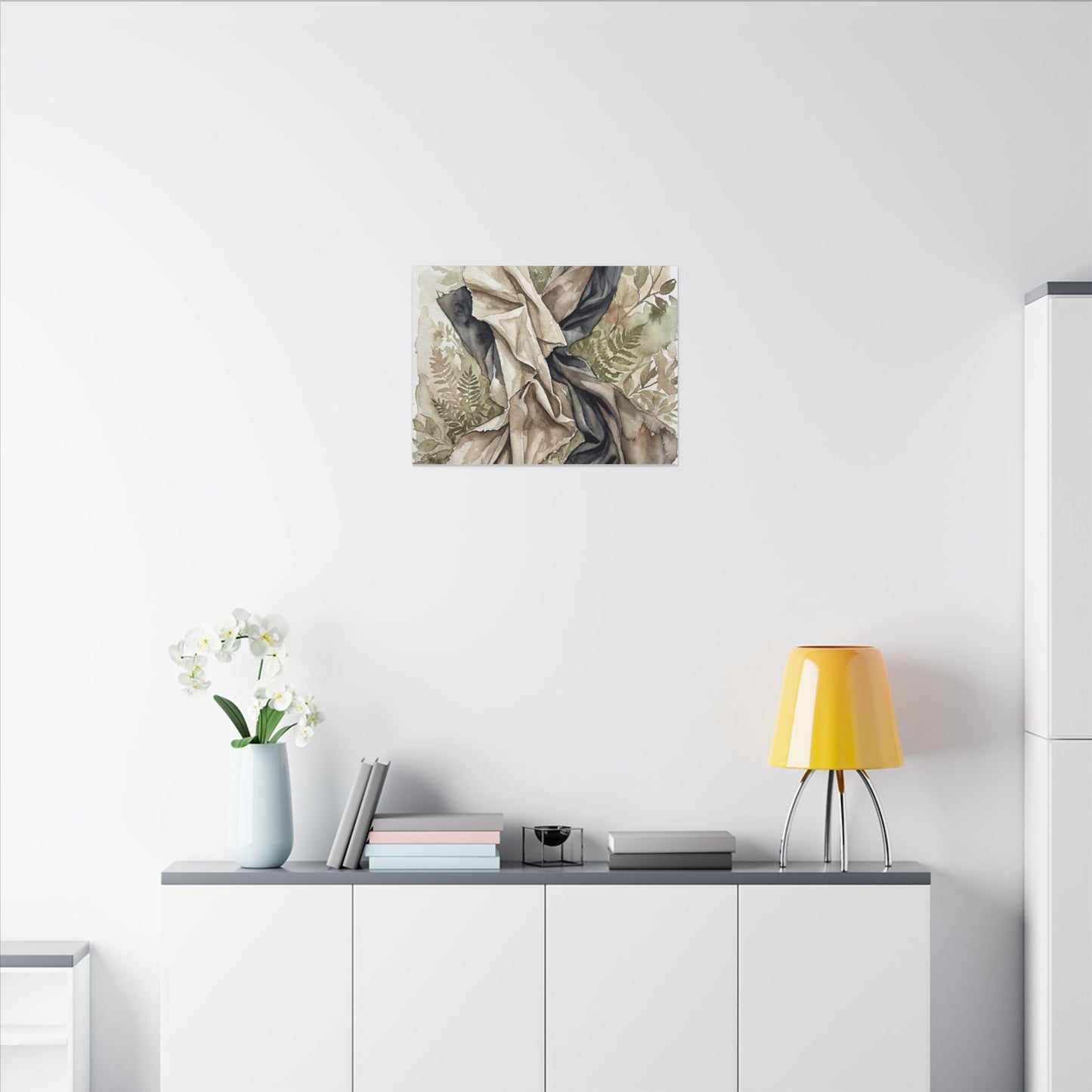 Silk Drape Summer Canvas Art | Japandi Cozy Design