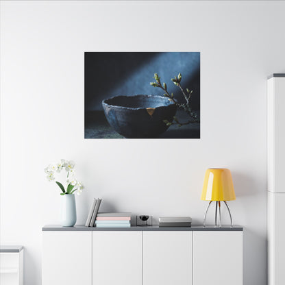 Sophisticated Ceramic Bowl Canvas Art - Shadow Zen Dark Japandi
