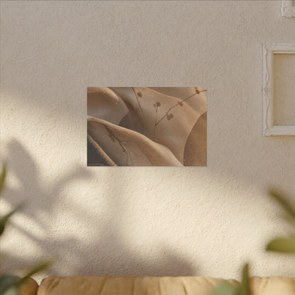 Japandi Silk Drape in Golden Hour | Japanese Pattern Canvas Art