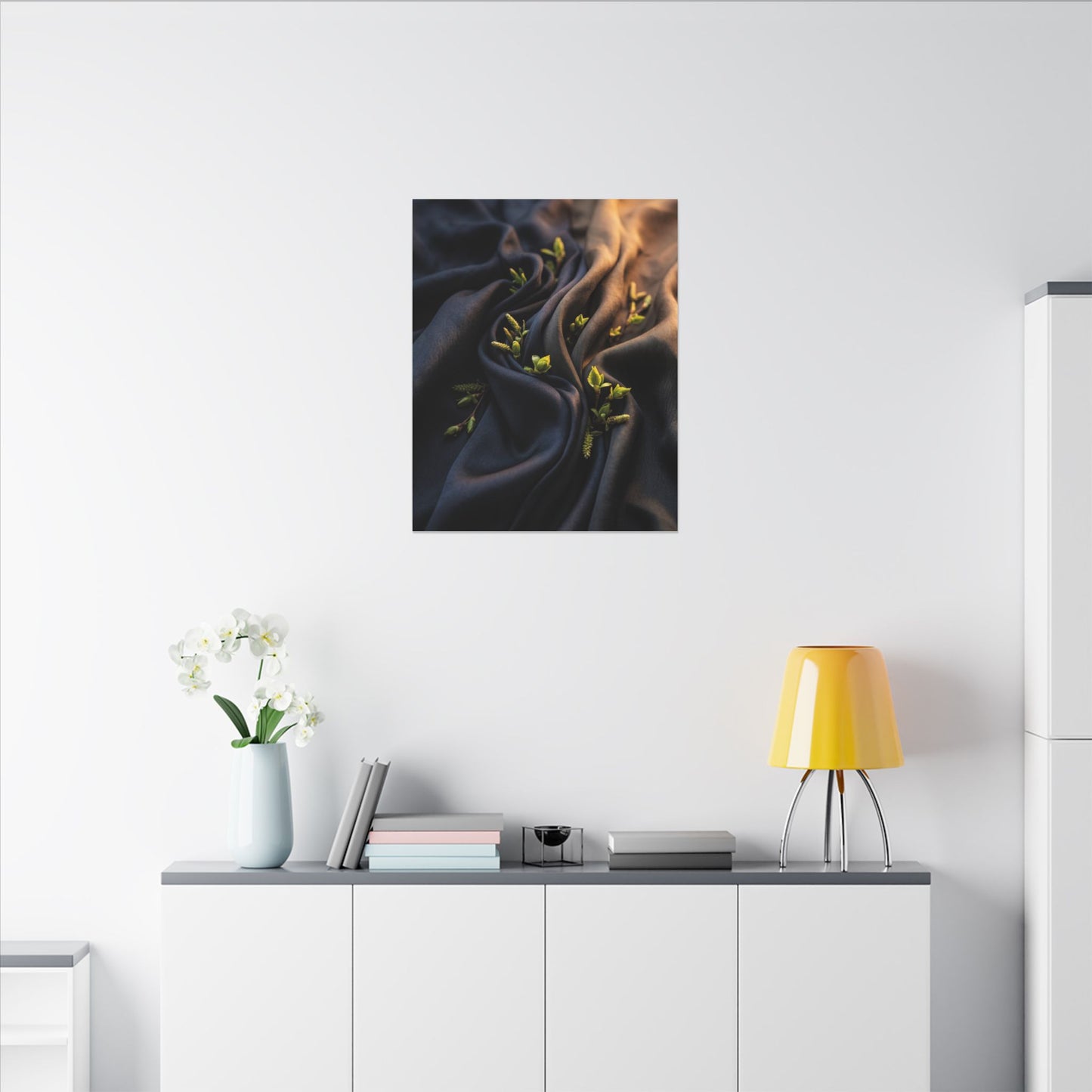 Spring Silk Drape Moody Minimal Canvas Art | Luxurious Decor