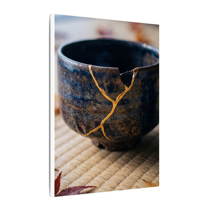 Tea Ceremony Autumn Canvas Art | Kintsugi Healing Design