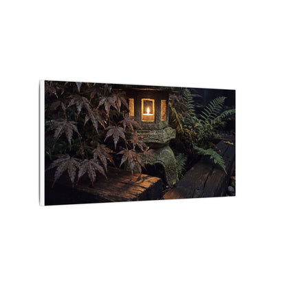 Moody Moonlit Garden Canvas Art - Shadow Zen Dark Japandi