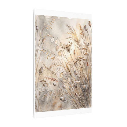 Winter Dried Flowers Watercolor Canvas Art | Warm Decor
