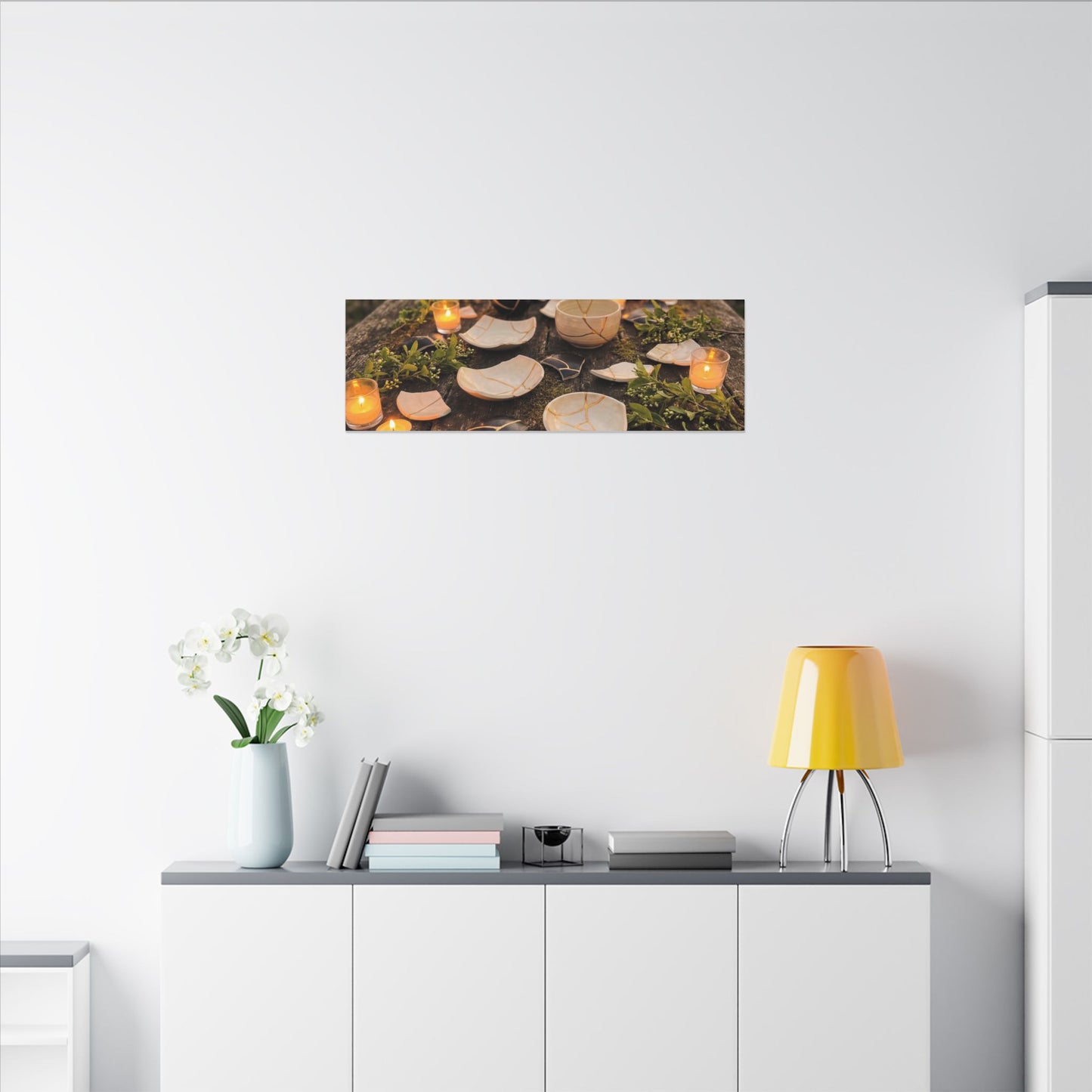Broken Pottery Spring Canvas Art | Kintsugi Beautiful Design