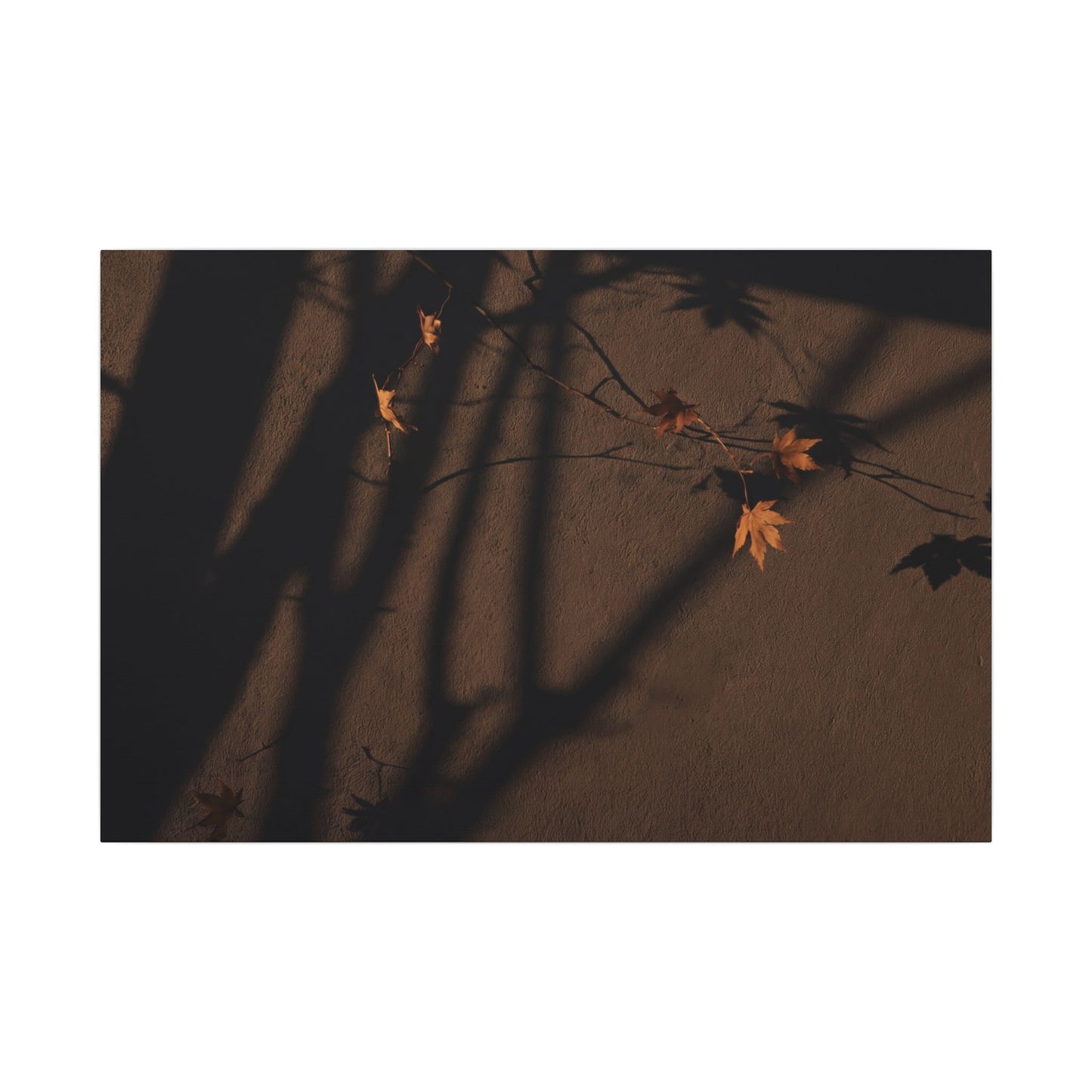 Shadow Play Autumn Canvas Art | Dark Japandi Luxurious Design Art Print