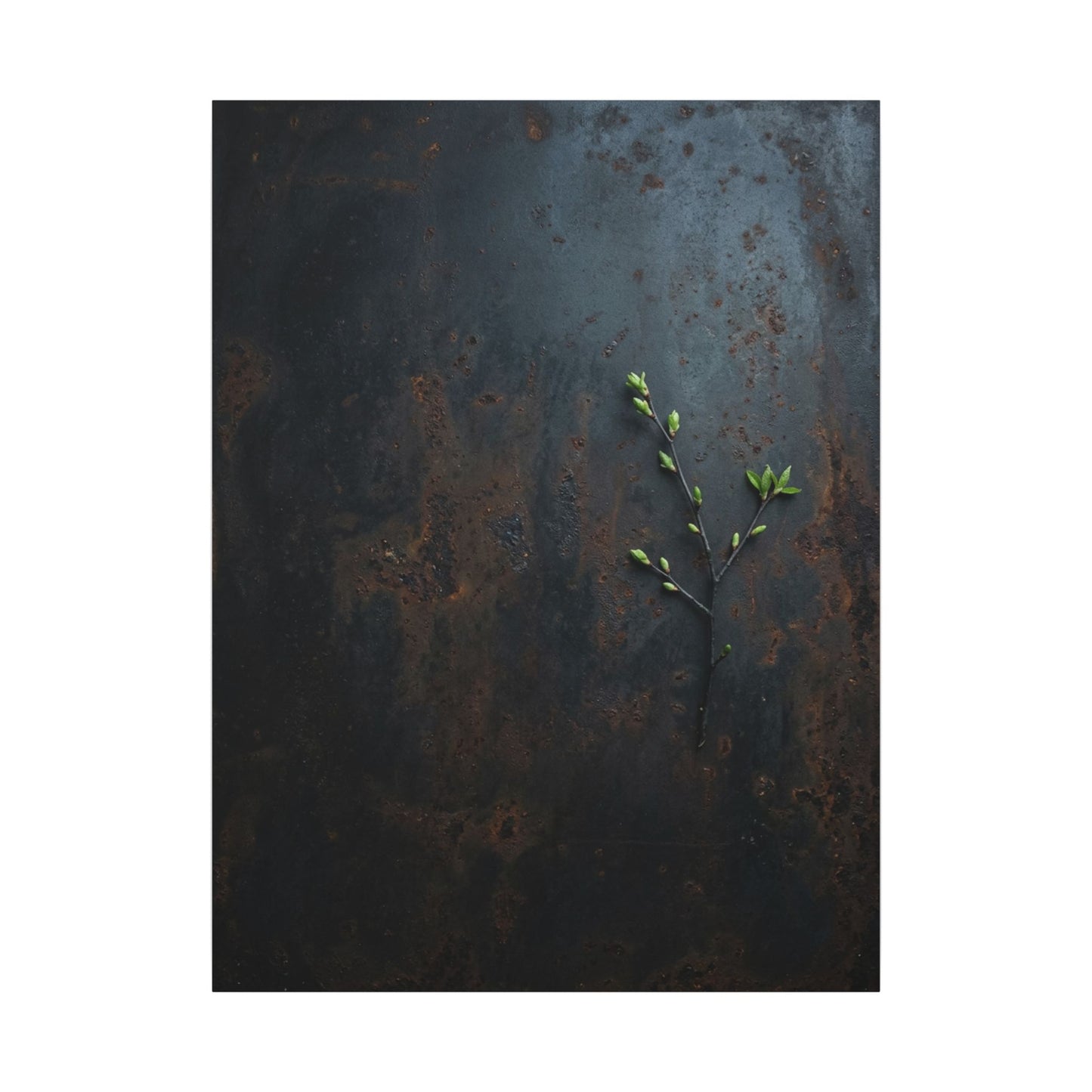 Rust Patina Moody Minimal Canvas Art | Moody Dark Japandi Art