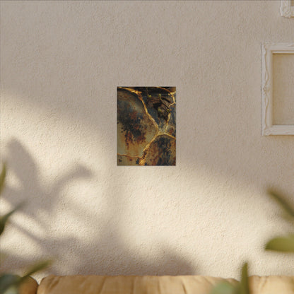 Datsuzoku Rust Patina Canvas Art - Kintsugi Crackle Gold