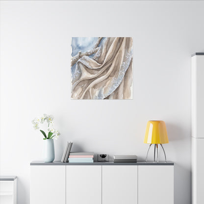Silk Drape Winter Canvas Art | Japandi Cozy Design