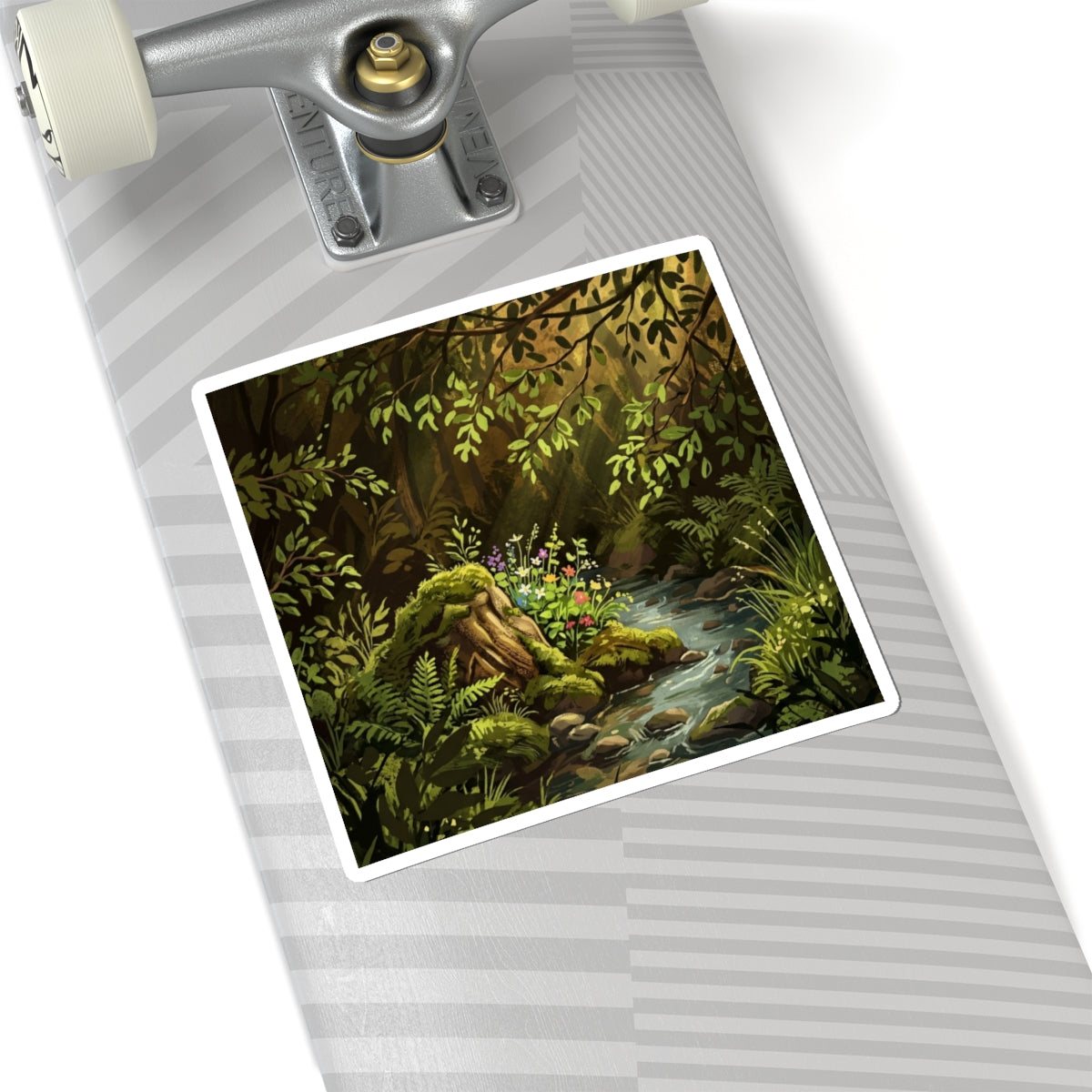 Silk Drape Spring Sticker | Dark Japandi Bold Design Art Print