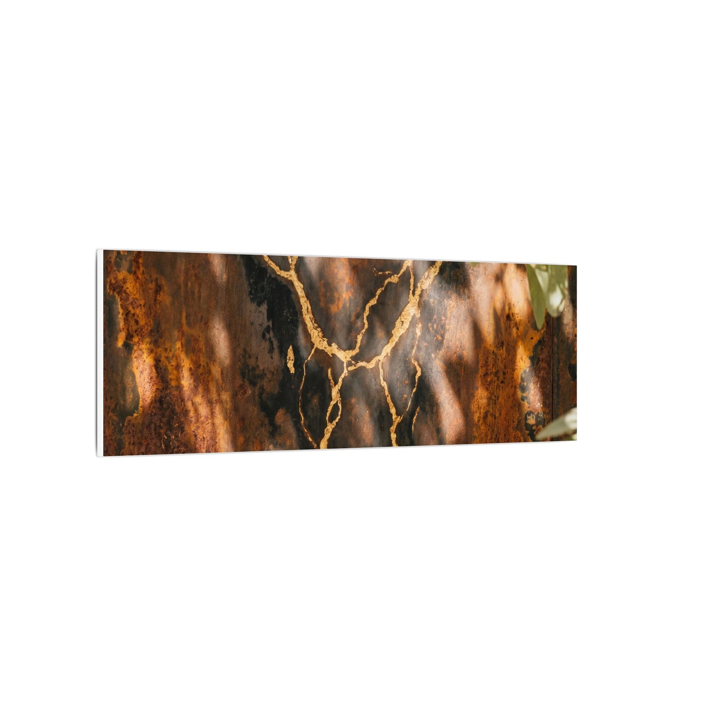 Kanso Rust Patina Canvas Art - Kintsugi Gold Vein
