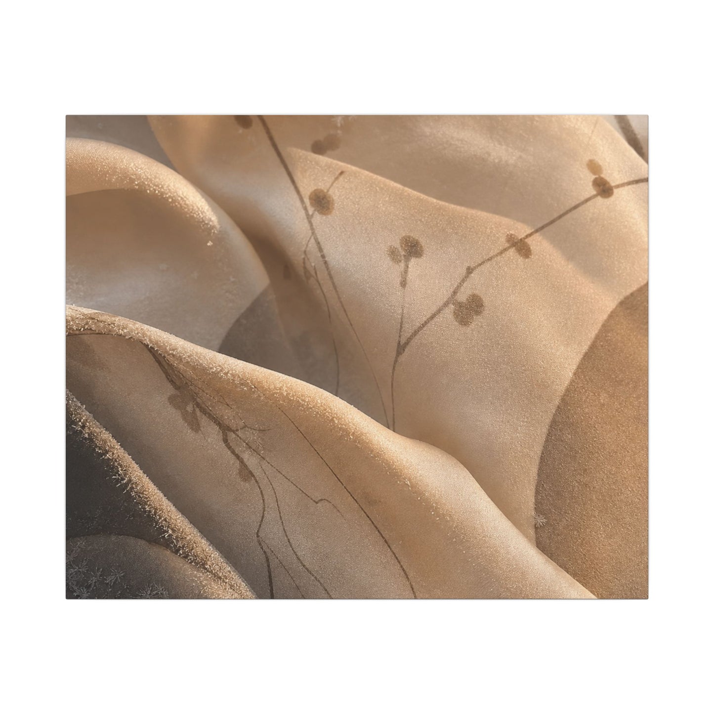 Japandi Silk Drape in Golden Hour | Japanese Pattern Canvas Art