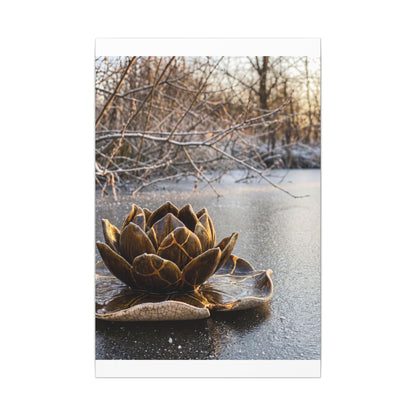 Lotus Flower Gold Repair Canvas Art | Beautiful Kintsugi Art