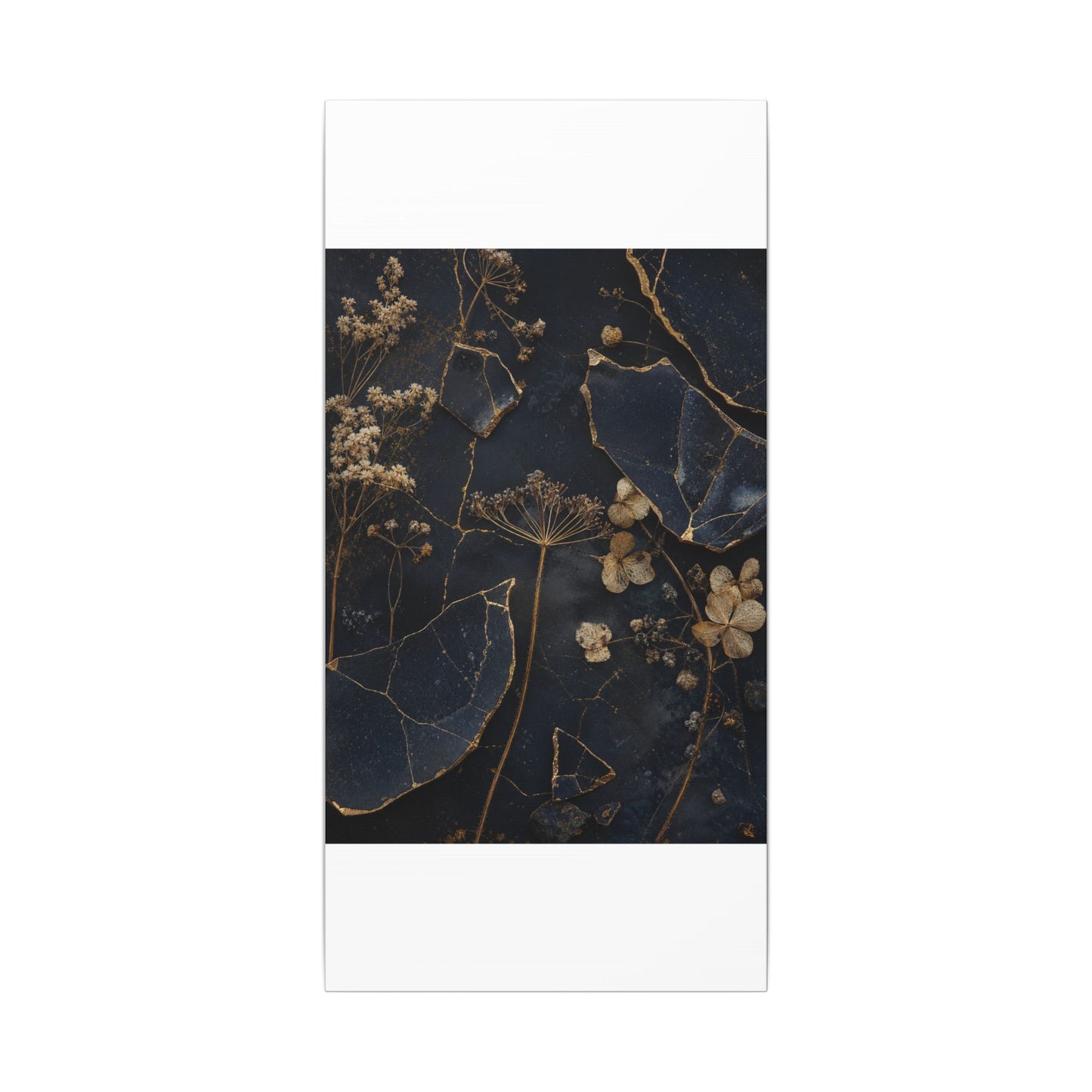 Philosophical Dried Flowers Canvas Art - Broken Beauty Kintsugi