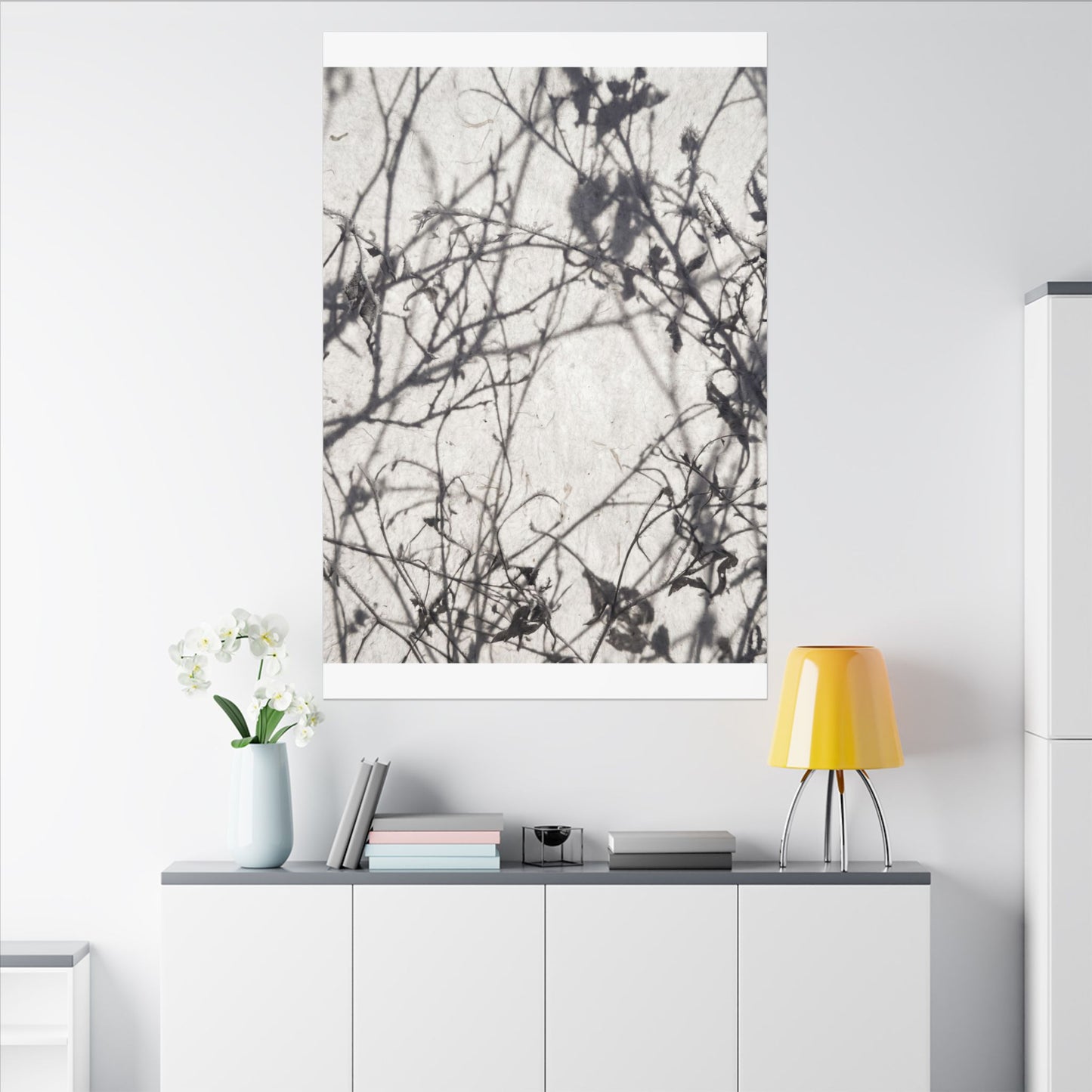 Winter Shadow Play Japanese Pattern Canvas Art | Elegant Decor
