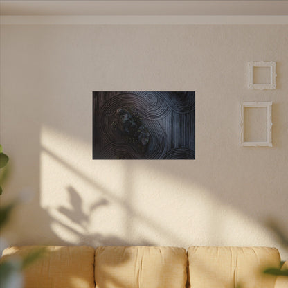 Spring Rock Garden Charcoal Ink Canvas Art | Bold Decor