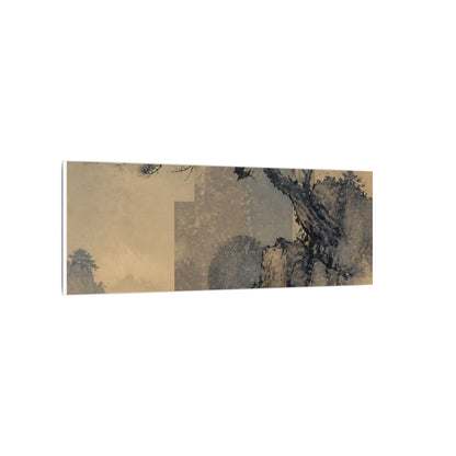 Japandi Pine Tree in Moonlight | Japanese Pattern Canvas Art