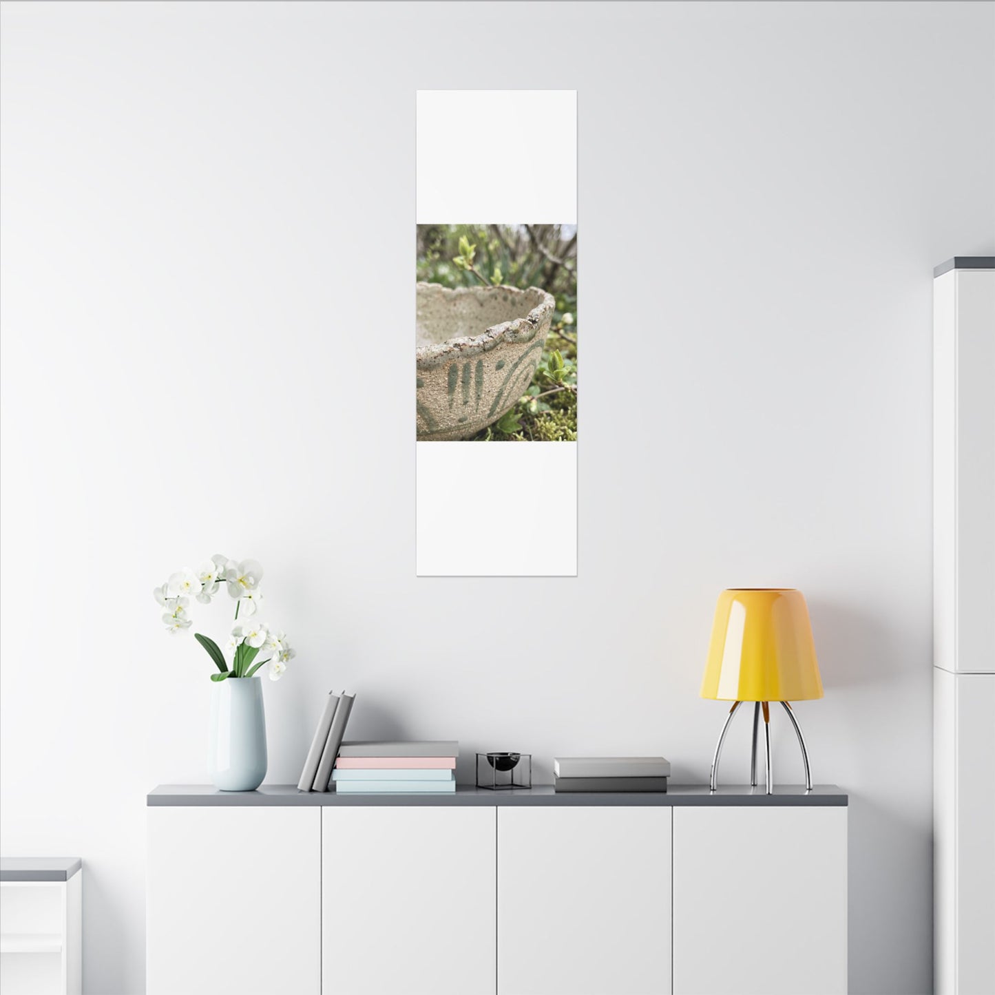 Elegant Ceramic Bowl Canvas Art - Japanese Pattern Japandi