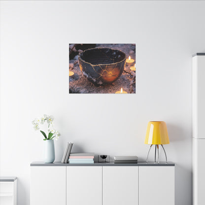 Ceramic Bowl Gold Repair Canvas Art | Beautiful Kintsugi Art