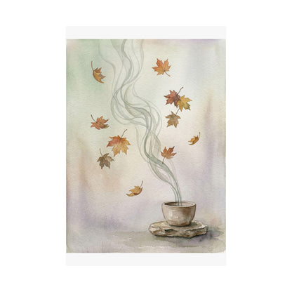 Kanso Incense Smoke Wall Art Print - Japandi Watercolor