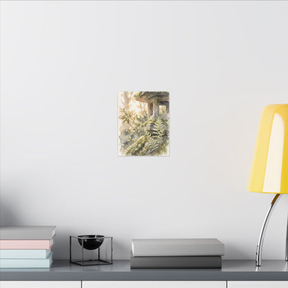 Earthy Stone Lantern Canvas Art - Watercolor Japandi
