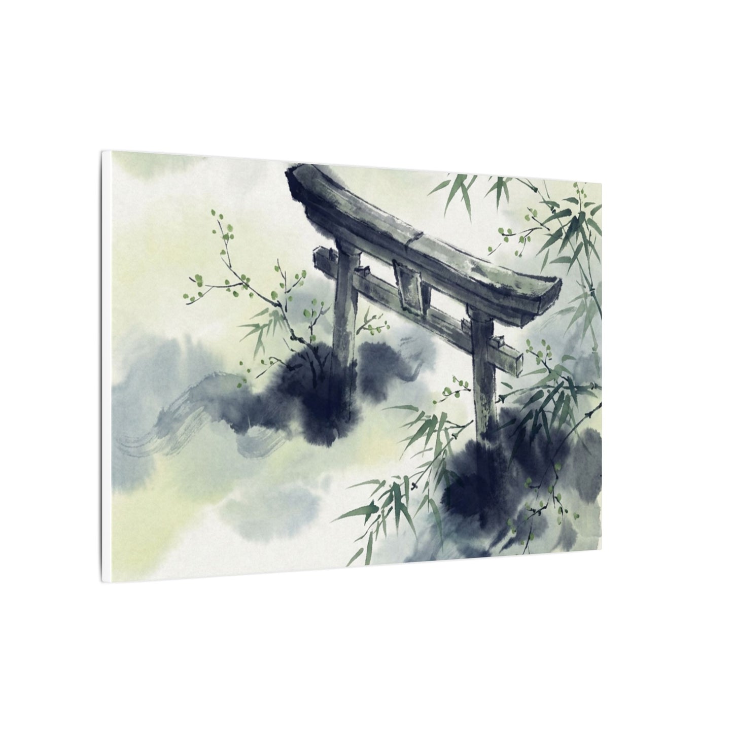 Torii Gate Sumi E Canvas Art | Serene Zen Art