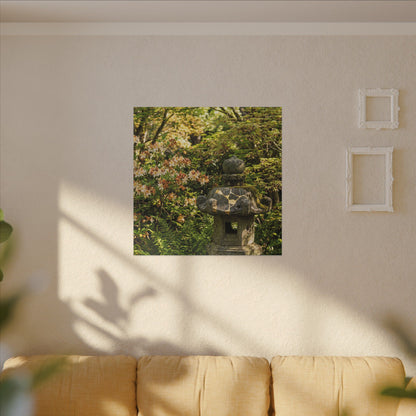 Spring Stone Lantern Gold Repair Canvas Art | Beautiful Decor