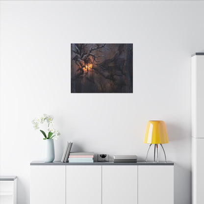 Winter Rust Patina Charcoal Ink Canvas Art | Atmospheric Decor