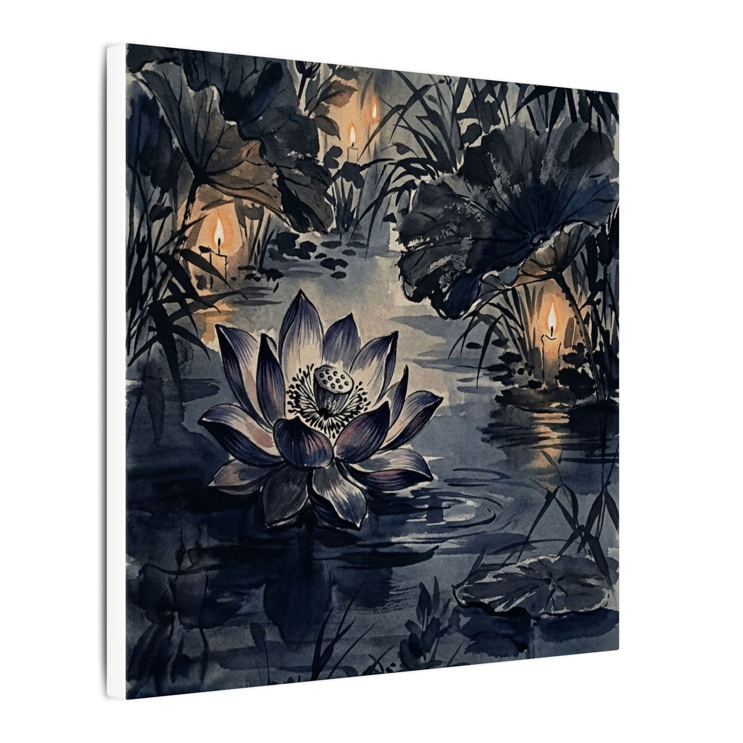 Fukinsei Lotus Flower Canvas Art - Zen Sumi E