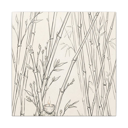 Candlelight Bamboo Grove Canvas Art - Japandi Fukinsei