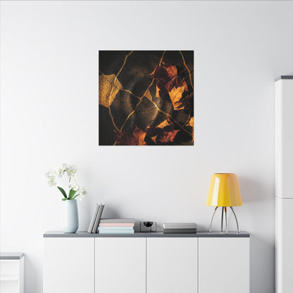 Resilient Shadow Play Canvas Art - Crackle Gold Kintsugi