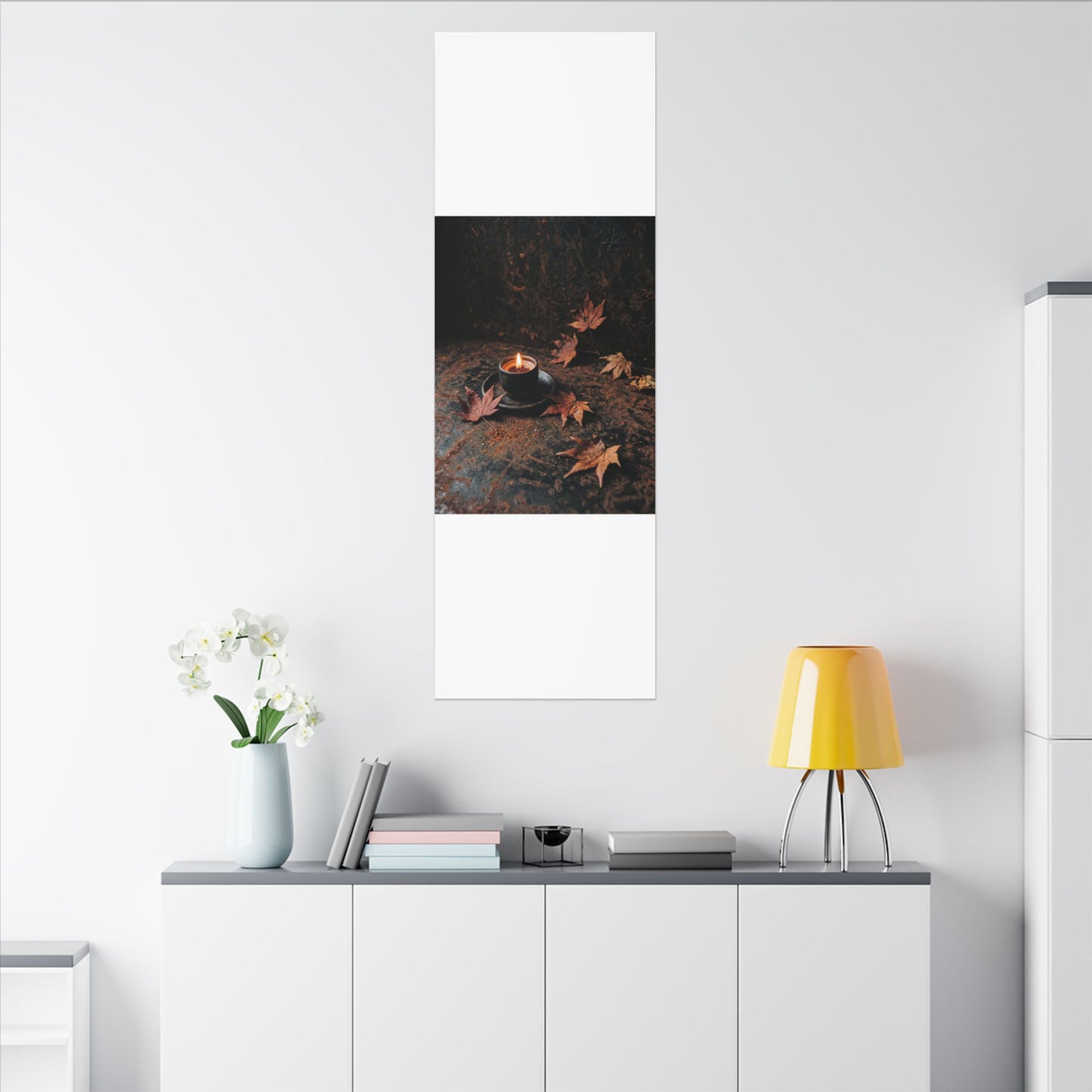 Dark Japandi Rust Patina in Candlelight | Shadow Zen Canvas Art