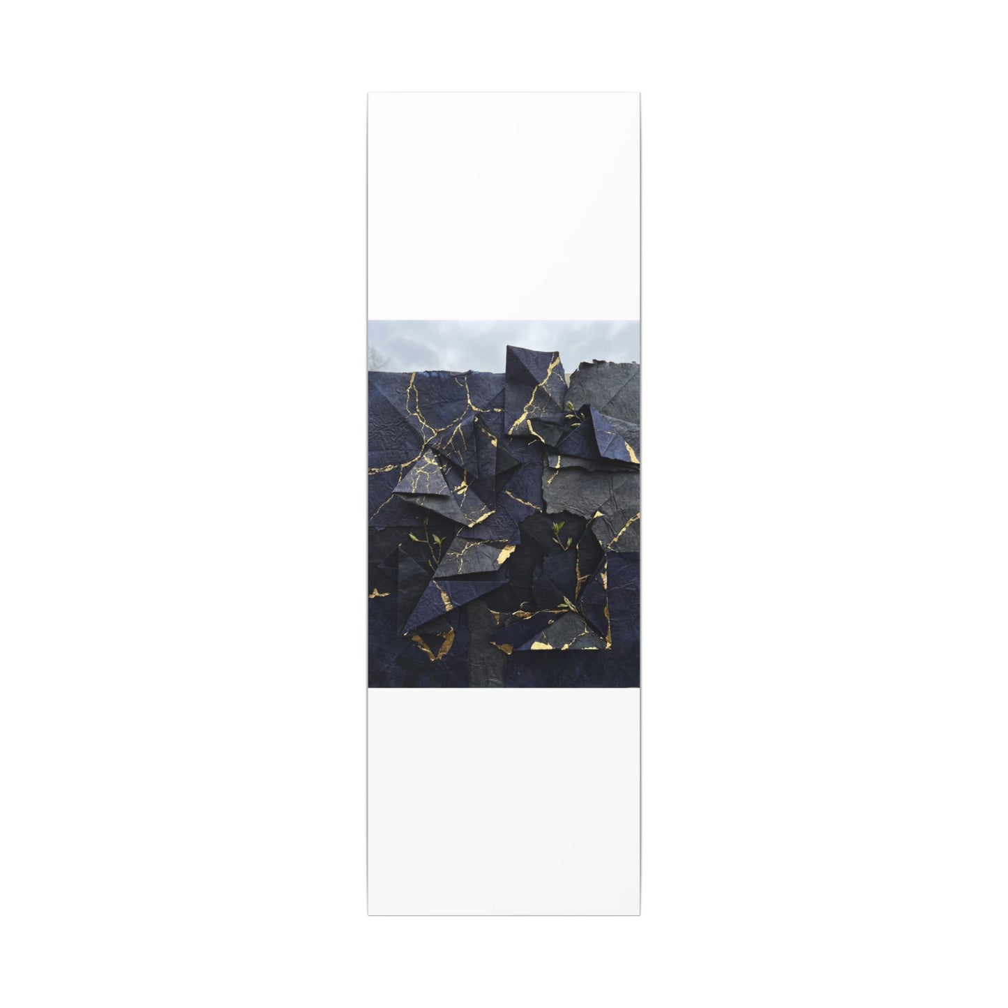 Beautiful Paper Fold Canvas Art - Crackle Gold Kintsugi